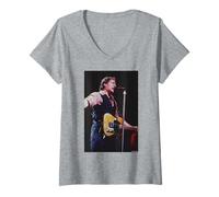Femme Bruce Springsteen The Boss Live par Andy Willsher T-Shirt avec Col en V