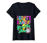 Femme Bruh, C'est Le Jour de la STAAR, Vous Avez cet élève Professeur rétro T-Shirt avec Col en V