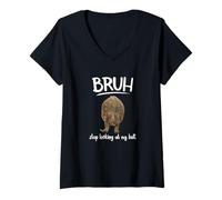 Femme Bruh Dont Look at My Frog Butt Meme T-Shirt avec Col en V