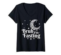 Femme Bruh, Je suis en Train de jeûner l'Aïd Mubarak, Ramadan, Kareem, Musulman Islamique T-Shirt avec Col en V