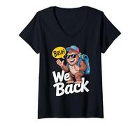 Femme Bruh Nous retournons des garçons drôles Bigfoot de Retour à T-Shirt avec Col en V