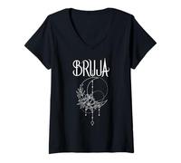 Femme Bruja Witch Latina Halloween Chula Shirt Espagnol Latina T-Shirt avec Col en V
