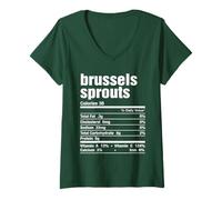 Femme Brussel Sprouts Funny Thanksgiving Noël Assorti T-Shirt avec Col en V