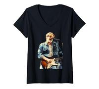 Femme Bryan Adams, Waking Up The World Tour, en Direct, 1992 T-Shirt avec Col en V