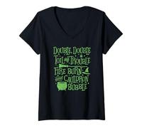 Femme Bubble Bubble Double Toil and Trouble Hocus Pocus T-Shirt avec Col en V