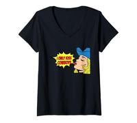 Femme Bubble Comique drôle Je n'embrasse Que Les Cowboys T-Shirt avec Col en V