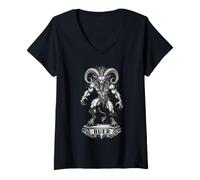 Femme Buer Seigneur du Grimoire Infernal T-Shirt avec Col en V