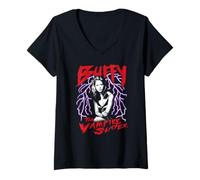 Femme Buffy The Vampire Slayer Front and Back Lightning TV Show T-Shirt avec Col en V