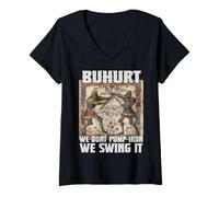 Femme Buhurt Legion - Combattants en Armure Bouhourt T Hema LARP T-Shirt avec Col en V