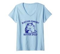 Femme Built for Comfort Not for Speed Funny Cat T-Shirt avec Col en V