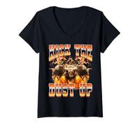 Femme Bull Rider Bull Riding Bottes Style années 90 Kick The Dust Up T-Shirt avec Col en V