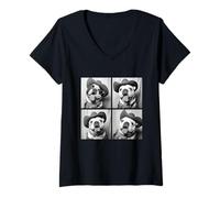 Femme Bulldogs britanniques de l'ouest drôle de chiens de cowboy mignons anglais T-Shirt avec Col en V