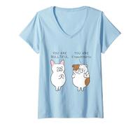 Femme Bulltiful Bulldog T-Shirt avec Col en V