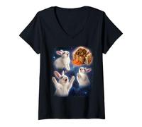 Femme Bunny Chow Space Rabbit Afrique du Sud Aliment Curry Meme Drôle T-Shirt avec Col en V