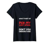 Femme Bureau Sarcastique - par Mon dernier e-Mail T-Shirt avec Col en V