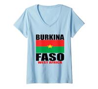 Femme Burkina Faso : Burkinabé Burkina Faso Femmes Drapeau Burkina Faso T-Shirt avec Col en V
