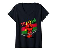 Femme Burkina Faso Ibrahim Traoré Shirt Thomas Sankara Traore T-Shirt avec Col en V