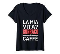 Femme Burraco e Caffé Gioco di Carte Accessori Pensione Pensionato T-Shirt avec Col en V