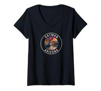 Femme Burro Oatman Arizona Sunrise T-Shirt avec Col en V