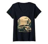 Femme Bus de Visite Vintage du Hoover Dam T-Shirt avec Col en V