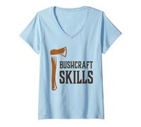 Femme Bushcraft Skills Outdoor Survie Nature Camping T-Shirt avec Col en V