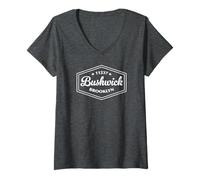 Femme Bushwick Brooklyn NY 11237 Emblème Hexagonal T-Shirt avec Col en V