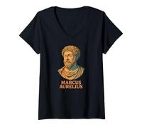 Femme Buste de Marc Aurèle T-Shirt avec Col en V
