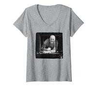 Femme Buster Bloodvessel Bad Manners Virginia Turbett Ska Bicolore T-Shirt avec Col en V