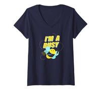 Femme Busy Bumblebee T-Shirt avec Col en V