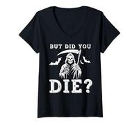 Femme But Did You Die Funny Halloween Fitness Military T-Shirt avec Col en V
