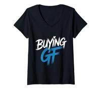Femme Buying GF Maladresse Sociale des mèmes en Ligne - T-Shirt avec Col en V