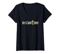 Femme Byzance Romaine Orientale Byzantine T-Shirt avec Col en V