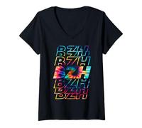 Femme BZH COLORE T-Shirt avec Col en V