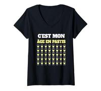 Femme C’est Mon Âge en Pastis 40 Ans Humour Anniversaire Apéro T-Shirt avec Col en V
