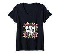 Femme C’est Pas Moi ta Maman T-Shirt avec Col en V