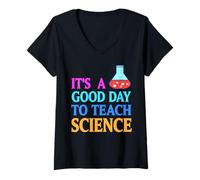 Femme C’est Un Bon Jour pour Enseigner la Science Prof T-Shirt avec Col en V