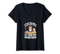 Femme C etait Pas Drole Je Vais Etre Grand frere Humour T-Shirt avec Col en V