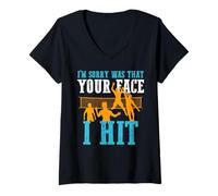 Femme C’était Ton Visage? J’ai Smashé Phrase De Volley T-Shirt avec Col en V