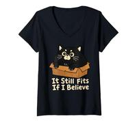 Femme Ça Convient Toujours si j'y Crois T-Shirt avec Col en V