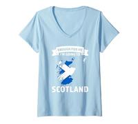 Femme ça me Suffit, Je Vais en Écosse, en Écosse T-Shirt avec Col en V