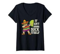 Femme Ça ne va Pas se sucer Tout Seul, C'est drôle de tamponner des Hommes de la Fiesta Mexicaine T-Shirt avec Col en V