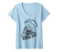 Femme Ça Pourrait être Une Gare, Un Peu comme Un Western Vintage T-Shirt avec Col en V