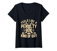 Femme Ça Ressemble à Une boîte de pénalités, Une sorte de journée de Hockey drôle T-Shirt avec Col en V