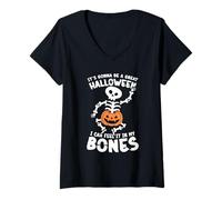 Femme Ça va être Un Super Halloween, Je Peux Le Sentir dans Mes os T-Shirt avec Col en V