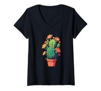 Femme Cactus, Juste Un Cactus T-Shirt avec Col en V
