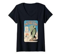 Femme Cactus San Long Walk, animal surréaliste et drôle du désert T-Shirt avec Col en V