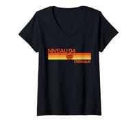 Femme Cadeau 4 Ans de Mariage - Noces de Cire T-Shirt avec Col en V