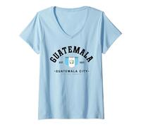 Femme Cadeau ami guatémaltèque Souvenir Guatemala Drapeau guatémaltèque T-Shirt avec Col en V