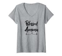 Femme Cadeau amma béni T-Shirt avec Col en V