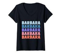 Femme Cadeau Amusant Barbara Prénom personnalisé T-Shirt avec Col en V